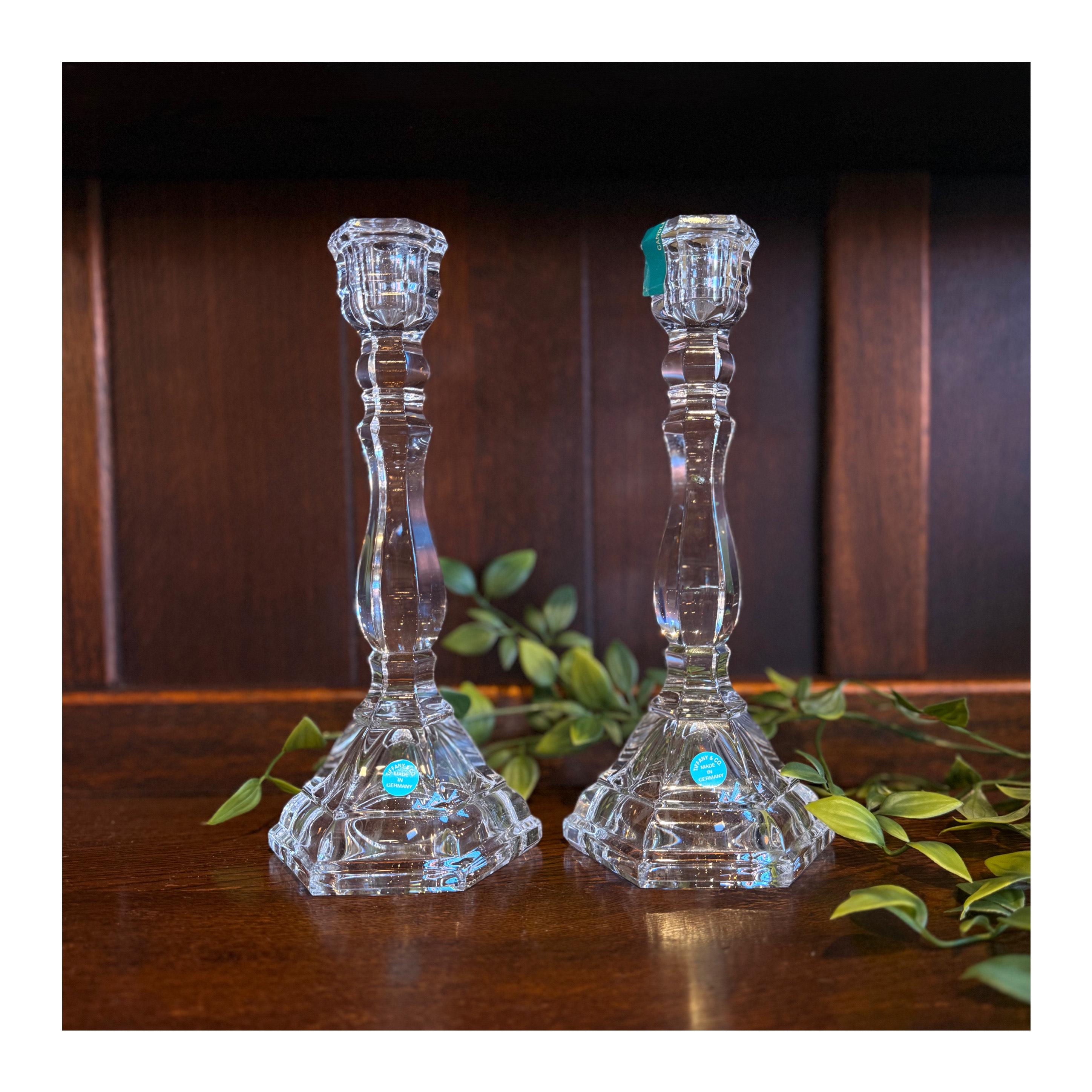 Tiffanys and Co Crystal Candle Holders - Etsy