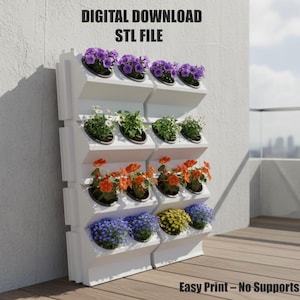 Stackable Vertical Planter STL | Modular Balcony & Garden Pot