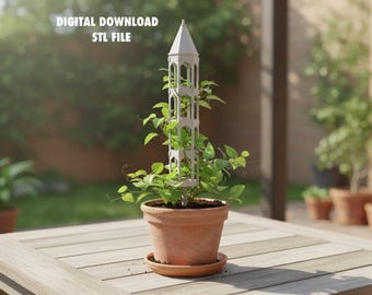 Torre de enrejado modular para plantas / Soporte trepador apilable (Descarga digital)