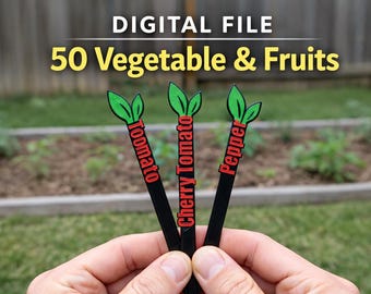 50 Plant Markers STL Set – Minimalist Garden Labels (Digital Download)