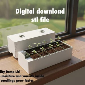 Samonawadniająca skrzynka na nasiona z regulowaną wentylacją – modułowa szklarnia wewnętrzna STL