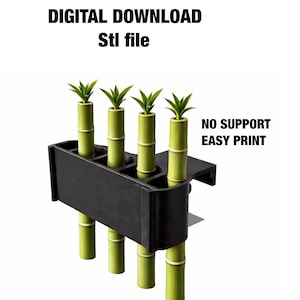 Aquarium Bamboo Plant Holder STL | Clip-On Aquatic Plant Support