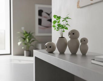 3D Printed Owl Vase Set | Minimalist Decor Figure (Digital Download STL Files)