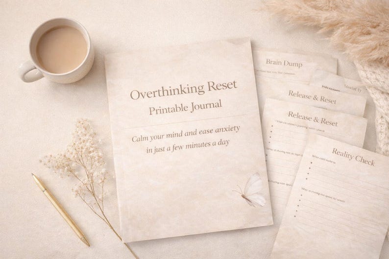 Overthinking Reset Printable Journal | Calm Anxiety Fast | Guided Mind ...