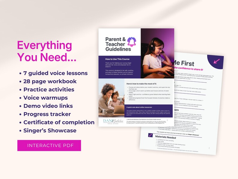 Voice Lessons Advertisement Beginner Voice Lessons for Girls Ages 7–11 | Printable Singing ...