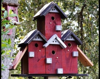 Large Birdhouse for Outdoors, SPECIAL ORDER, Post Mount Birdhouse, Condo Bird House, Rustic Birdhouse, Backyard Birdhouse