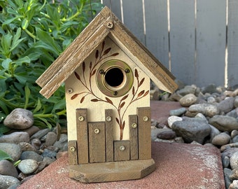 BIRDHOUSE, Rustic Birdhouse, Wooden Birdhouse, Handmade Birdhouse, Bird House Functional For Birds, Hand Painted Outdoor Birdhouse