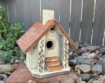 Birdhouse, Bird House For Outdoors, Handmade Post Mount Birdhouse