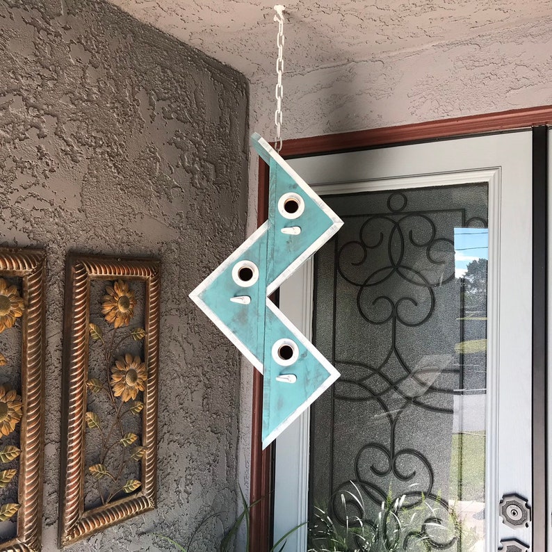 Triangular Bird House Hanging Triangle Birdhouse, Three Bedroom Condo, Custom Outdoor Bird ...