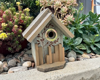 BIRDHOUSE, Rustic Birdhouse, Wooden Birdhouse, Handmade Birdhouse, Bird House Functional For Birds, Hand Painted Outdoor Birdhouse