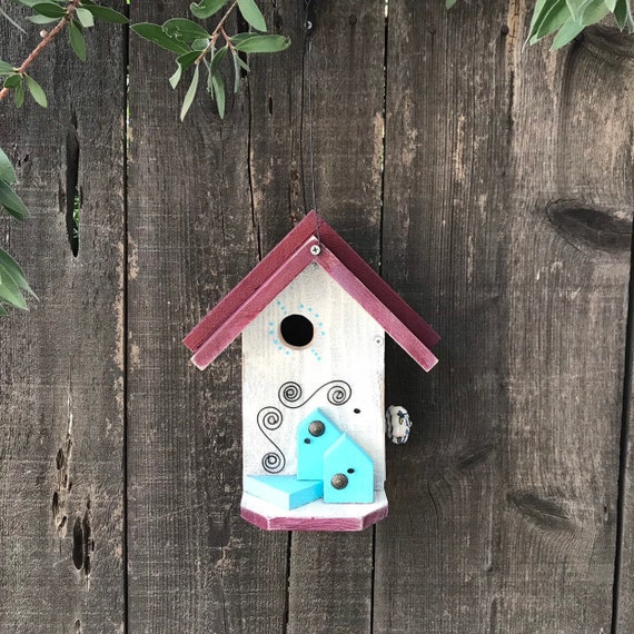 Outdoor Birdhouse For Small Backyard Birds Bird House Etsy
