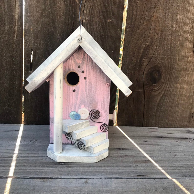 Outdoor Birdhouse Hand Painted Rustic Bird House Handmade Etsy