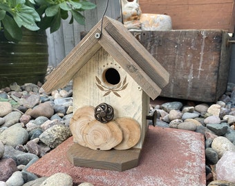 BIRDHOUSE, Rustic Birdhouse, Wooden Birdhouse, Handmade Birdhouse, Bird House Functional For Birds, Hand Painted Outdoor Birdhouse