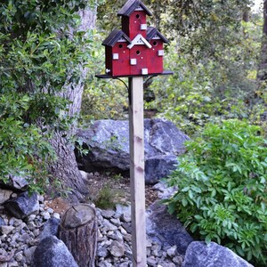 Large Birdhouse for Outdoors, SPECIAL ORDER, Post Mount Birdhouse, Condo Bird House, Rustic Birdhouse, Backyard Birdhouse image 4