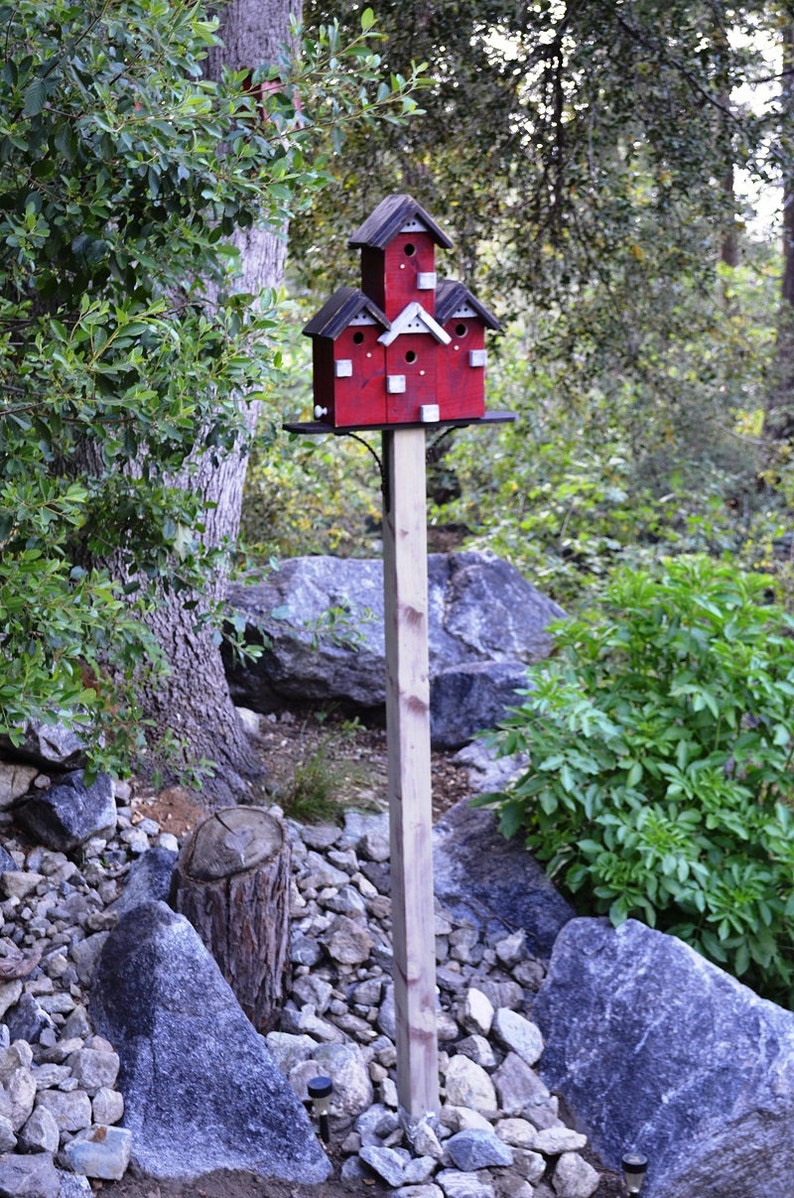 Large Birdhouse for Outdoors, SPECIAL ORDER, Post Mount Birdhouse, Condo Bird House, Rustic Birdhouse, Backyard Birdhouse image 4