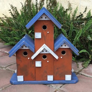 Large Birdhouse for Outdoors, SPECIAL ORDER, Post Mount Birdhouse, Condo Bird House, Rustic Birdhouse, Backyard Birdhouse image 7