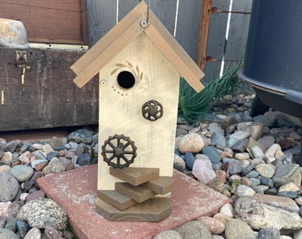 Rustic Birdhouse, Wooden Birdhouse, Handmade Birdhouse For Outdoors, Decorative Bird House, Functional Bird's House For Outdoors