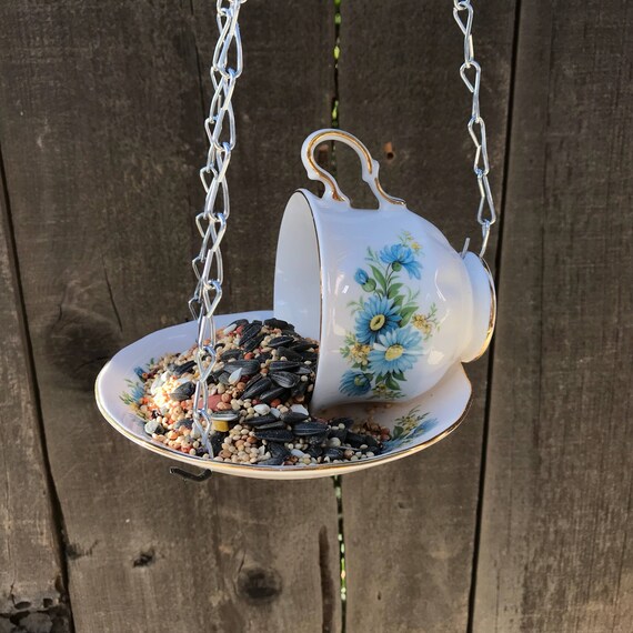Hanging Teacup Bird Feeder Bag Bird Seed Mother S Day Etsy