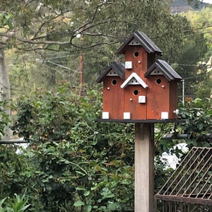 Large Birdhouse for Outdoors, SPECIAL ORDER, Post Mount Birdhouse, Condo Bird House, Rustic Birdhouse, Backyard Birdhouse image 9