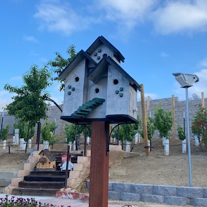 Condo Birdhouse Large Bird House for Outdoors Post Mount, SPECIAL ORDER, Handcrafted Birdhouse Condo Backyard Garden Birdhouse