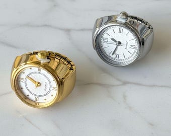 Zegarek na palec, styl vintage Y2K, stal nierdzewna i 18-karatowe złoto, złoto lub srebro, pasek w stylu retro