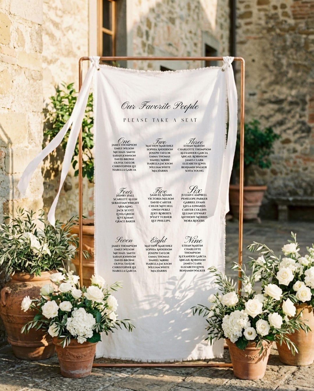 Fabric Seating Chart, Elegant Wedding Find Your Seat Sign on Draped ...