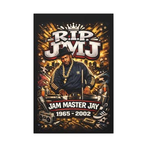 Jam Master Jay Tribute Matte Canvas  R.I.P. JMJ Hip-Hop Wall Art