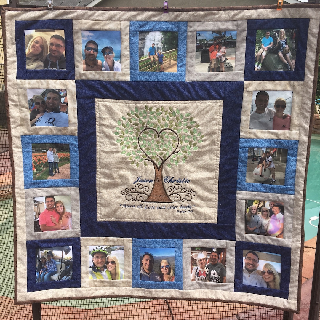 Custom Wedding Anniversary Memory Quilt Wall Hanging Etsy