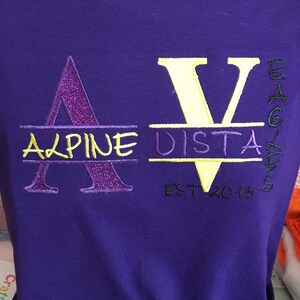 School Spirit Embroidered Tshirt