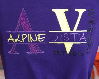 School Spirit Embroidered Tshirt