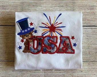 American Bear Appliqued Childrens Shirt