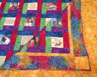 Create Your Own Photo Memory Quilt With Embroidered Sayings