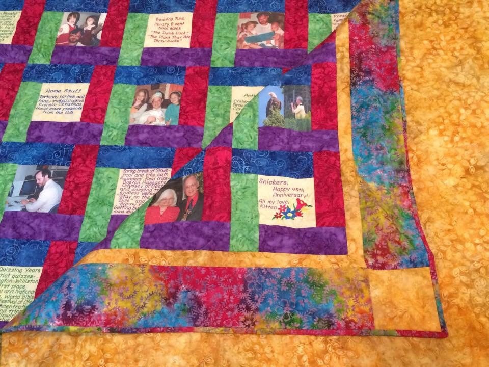 Create Your Own Photo Memory Quilt With Embroidered Sayings Etsy