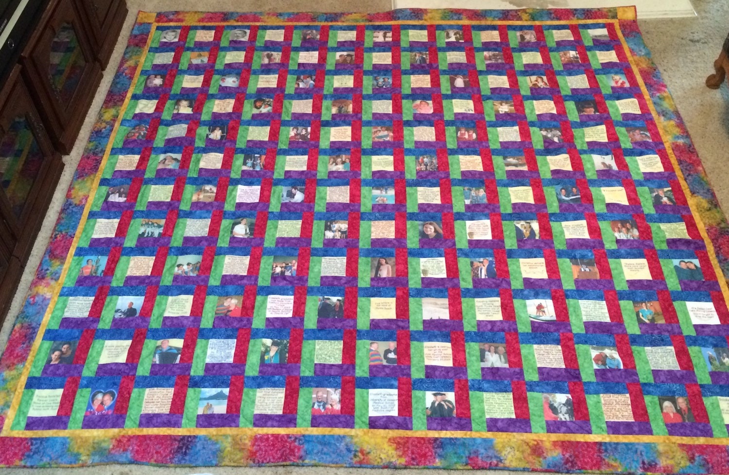 Create Your Own Photo Memory Quilt With Embroidered Sayings Etsy