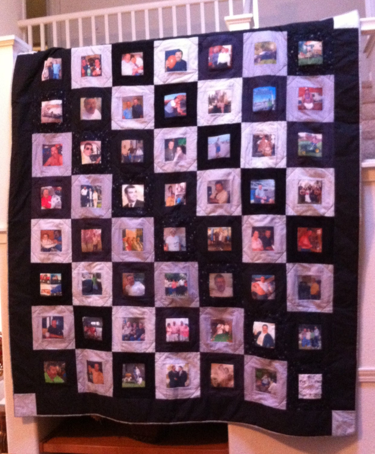 Create Your Own Photo Memory Quilt With Embroidered Sayings Etsy
