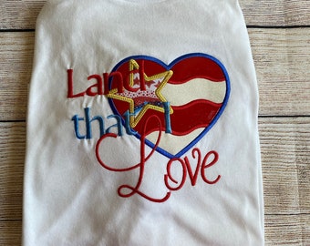 Land That I Love Appliqued  Shirt