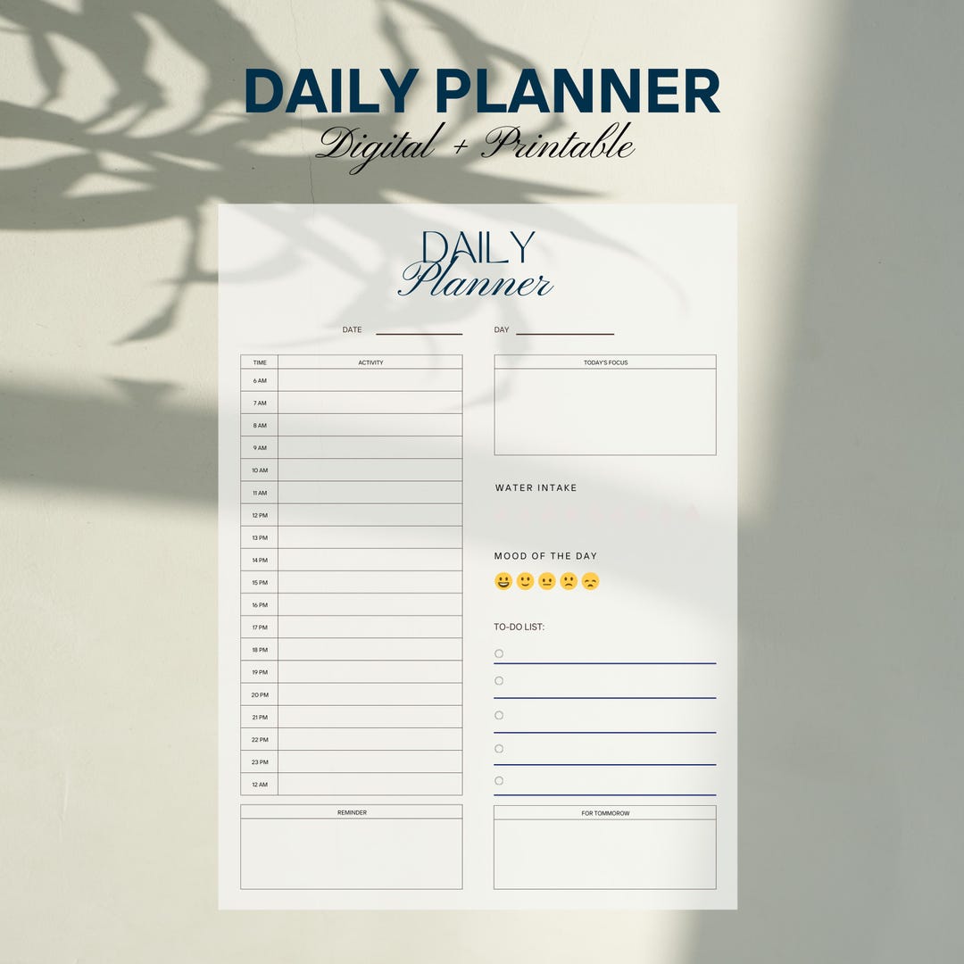 Daily Planner A4 | Minimalist Printable Page | Schedule, Priorities, To ...
