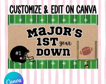 Football Birthday Digital Template | Digital Download | Editable Canva Banner | 35x60 DIY Painted Sign
