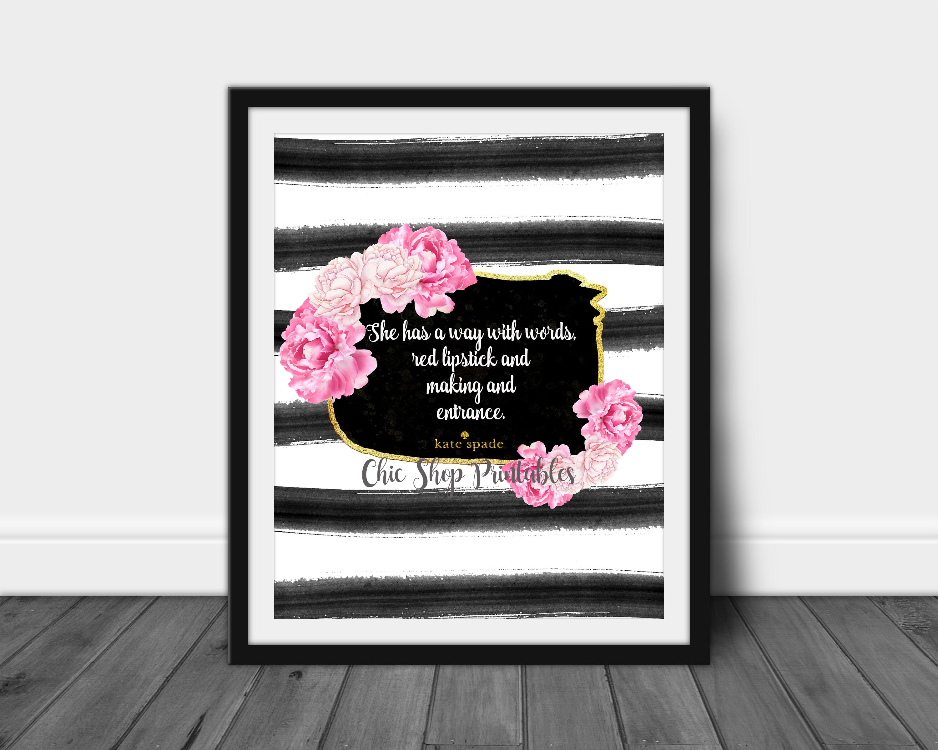 She Has a Way With Words Kate Spade Quote Kate Spade Print - Etsy
