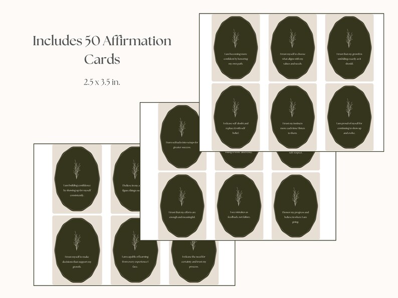 Reframe Cards Printable Affirmation Cards for Self-trust & Confidence | 50 Mindset ...