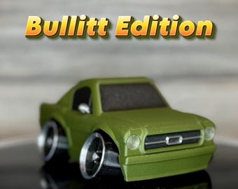 3D Printed Tooned Mustang Fastback | Classic Muscle Car Collectible | Wide Stance Desk & Shelf Decor