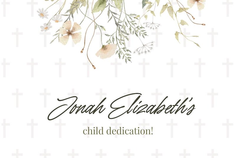 Child Dedication Lettering Child Dedication Invitation Template - Etsy