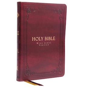 Personalisierte Namensgravur auf rotem Leder (KJV) Heilige Bibel, Großdruck mit Querverweisen