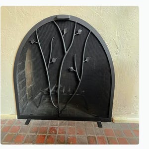 Custom Fire Place Screen with vine image 2
