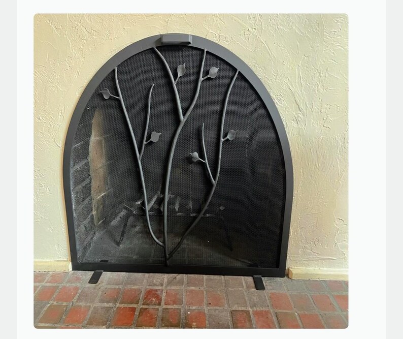 Custom Fire Place Screen with vine image 2
