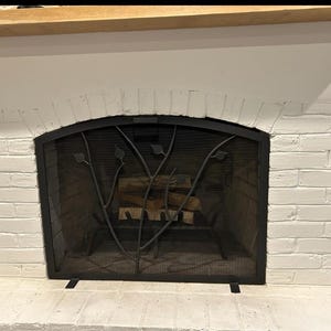 Custom Fire Place Screen with vine image 1
