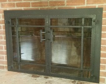 Fireplace doors, Custom made fireplace doors, Hand made doors, Wrought iron doors