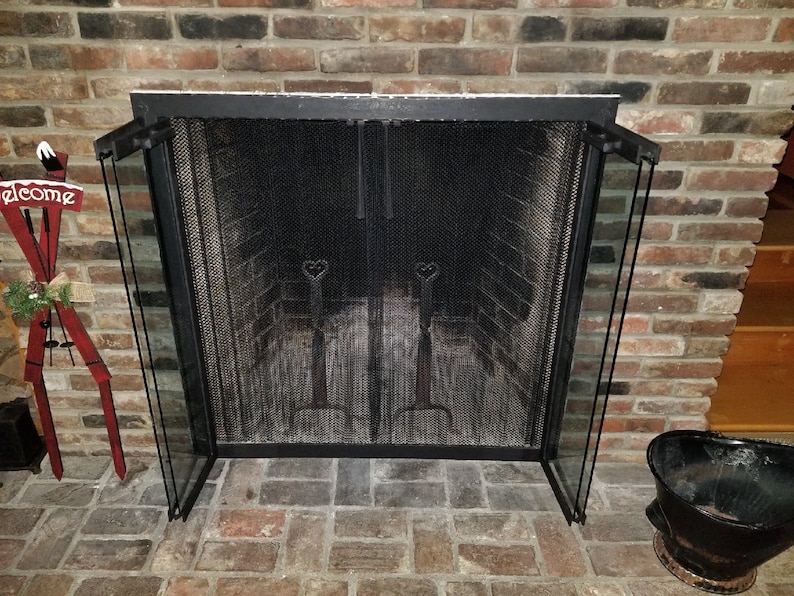 Bi Fold Glass Fireplace Doors Etsy