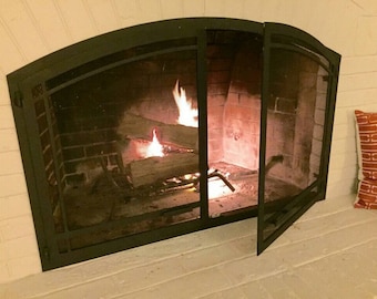 Arched Fireplace Screen Doors
