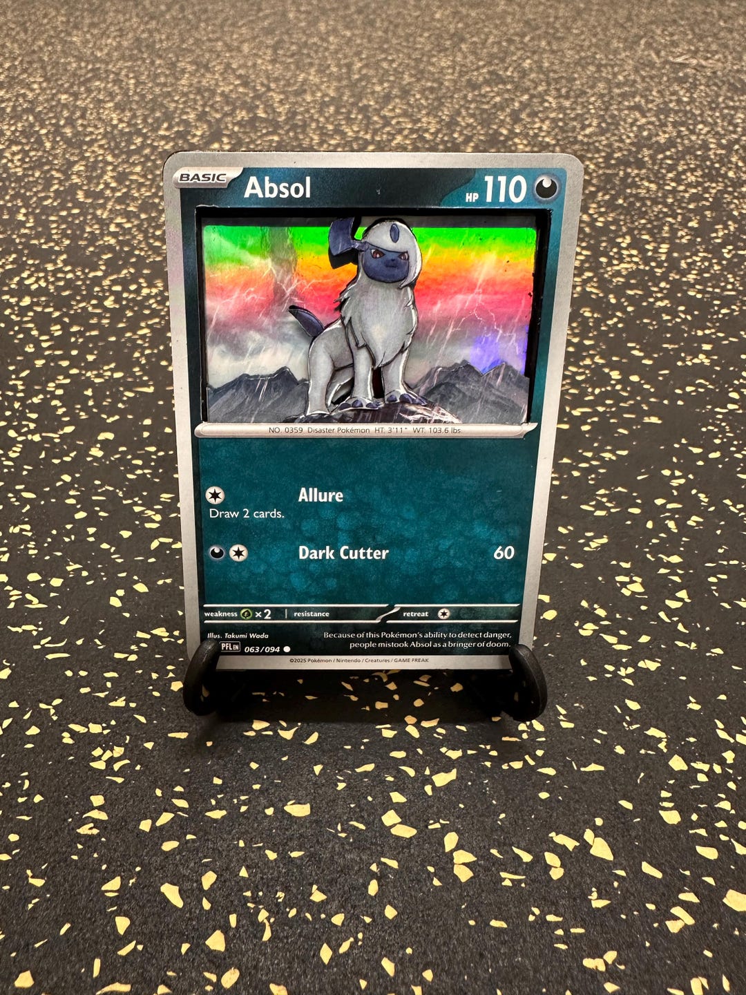Custom 3D Shadowbox Absol With Black Wooden Core Authentic Pokemon ...